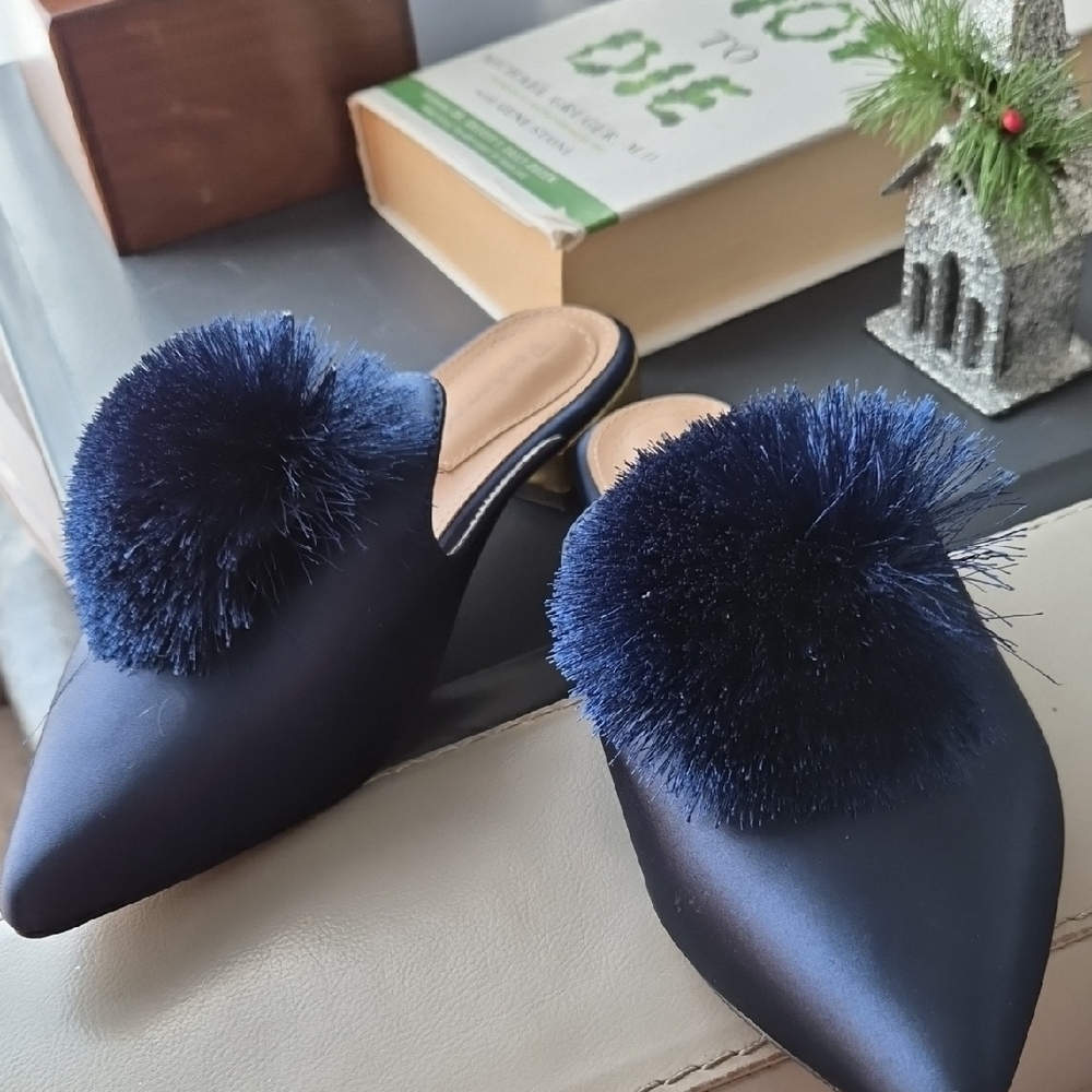 NEW FERICZOT Elegant Navy Blue Women's Mules